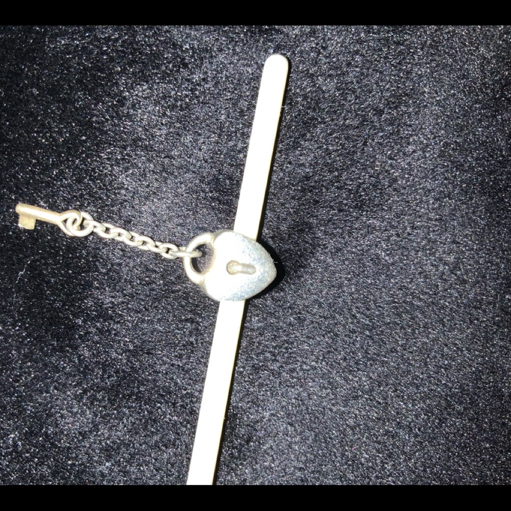 Silver lock and gold key Pandora hanging charm